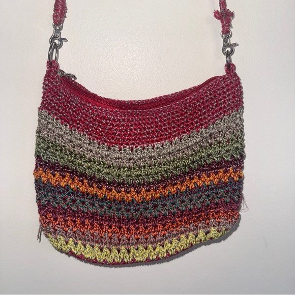 The Sak Rainsbow Colorful Striped Knit Crossbody Bag - Picture 3 of 7